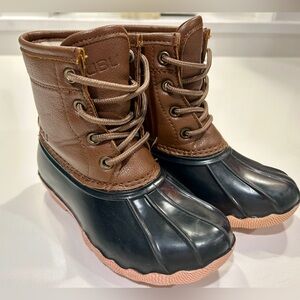 Brown and Black Kids Boots